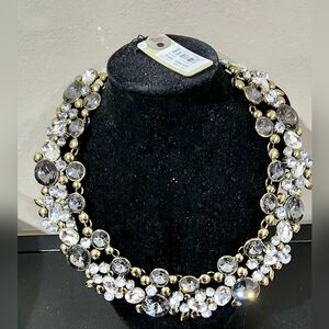 NWT One Wink Chunky Jeweled And Beaded Collar Statement Necklace